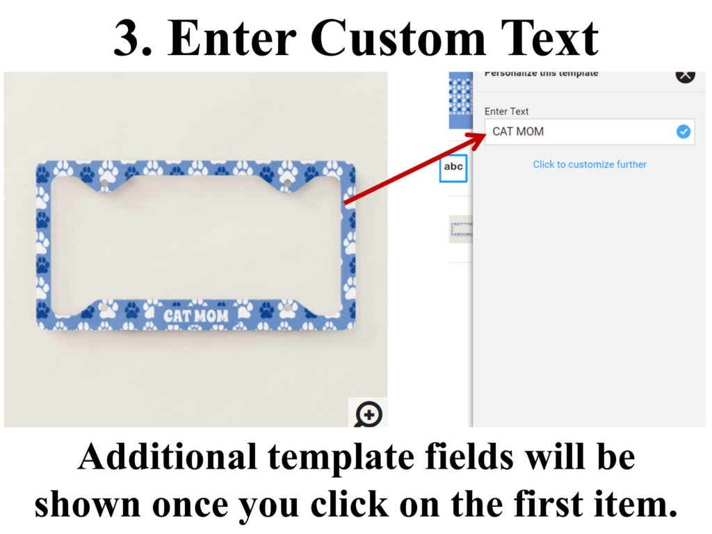Additional template fields will be shown once you click on the first item.