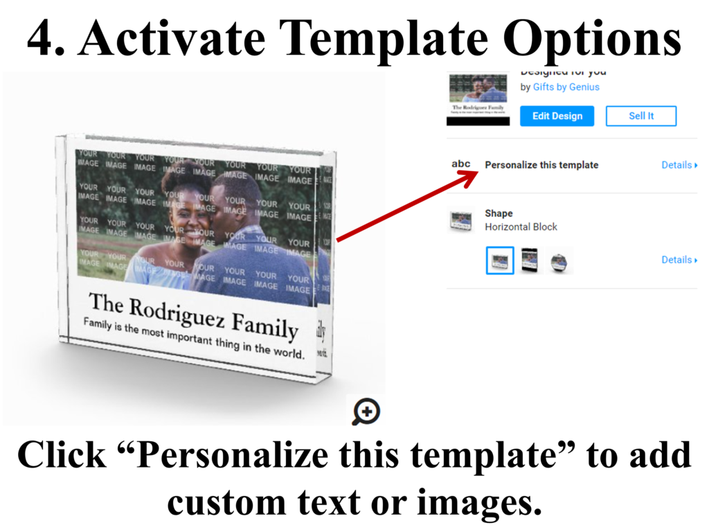 Click personalize this template to add custom text or images.